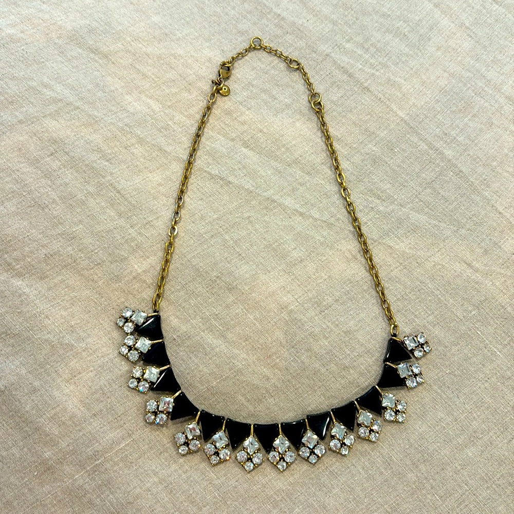 J. Crew Black and Rhinestone Necklace